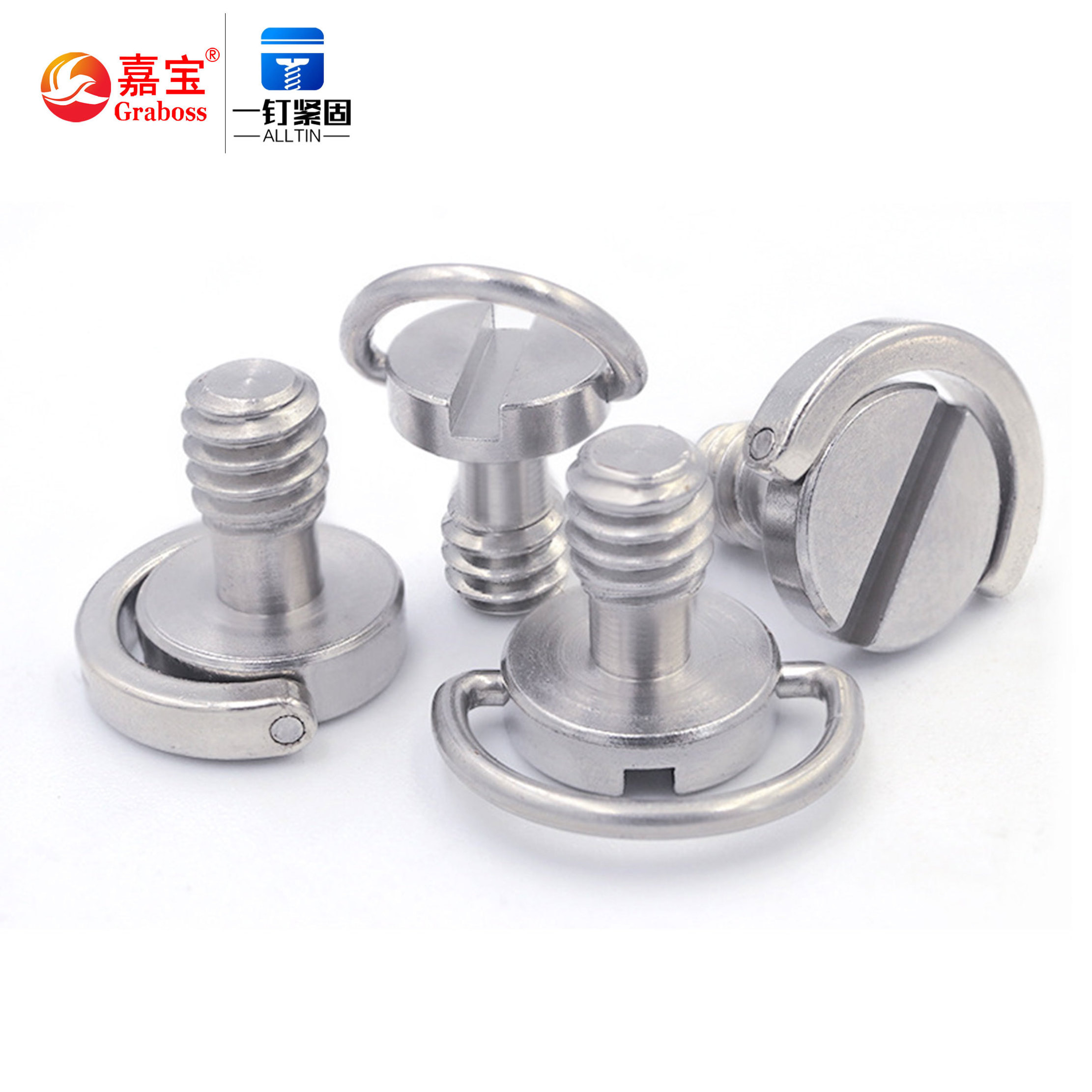 1/4 D-ring Camera Screw Hidden Camera 1/4-20 Steel Nickel Plating Tripod Mounting Screw Stainless Steel camera mini screw