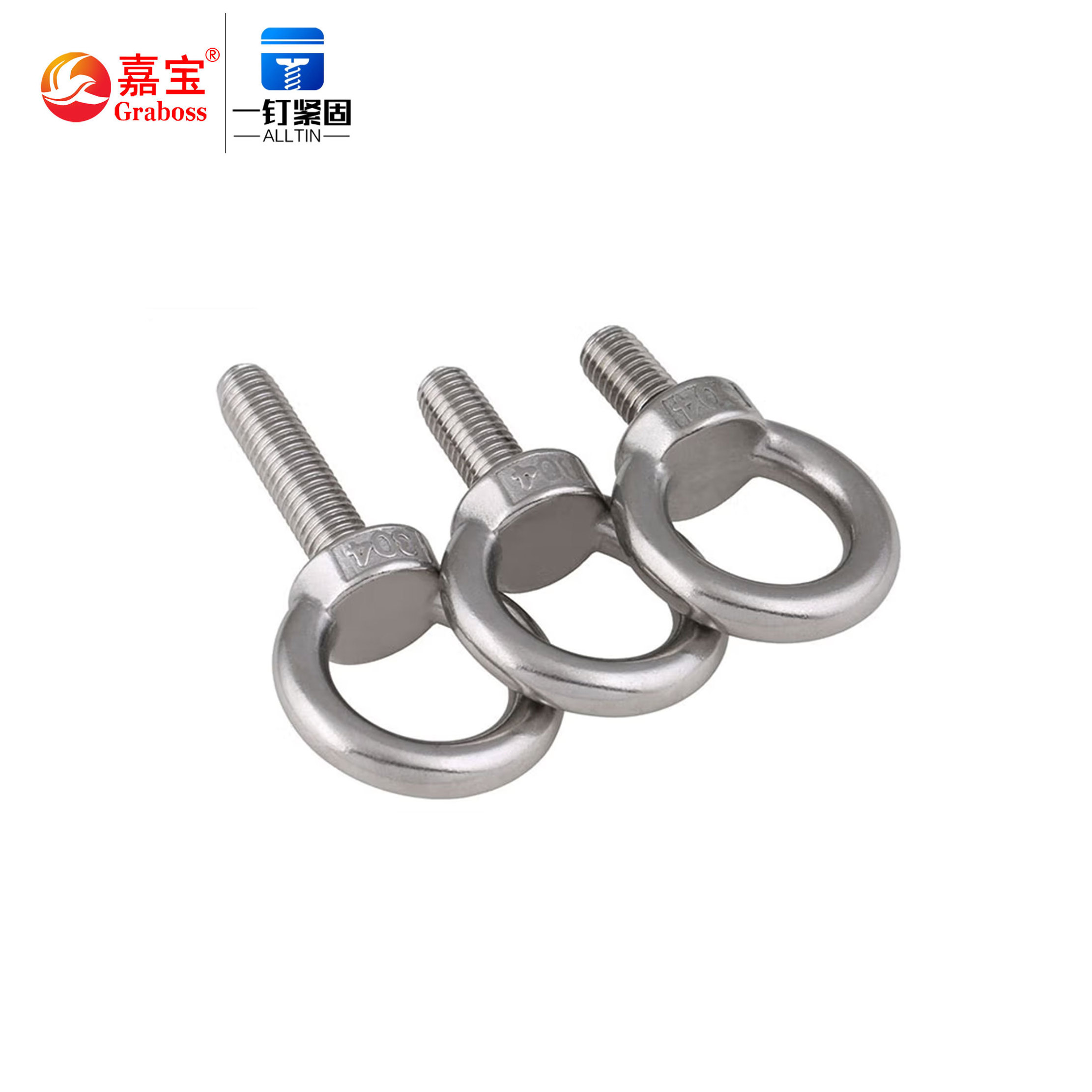 High quality 304 stainless steel  lifting eye bolts M5-M14 bolts Hanging Ring Screws Hanging Bolts Round Ring Screws