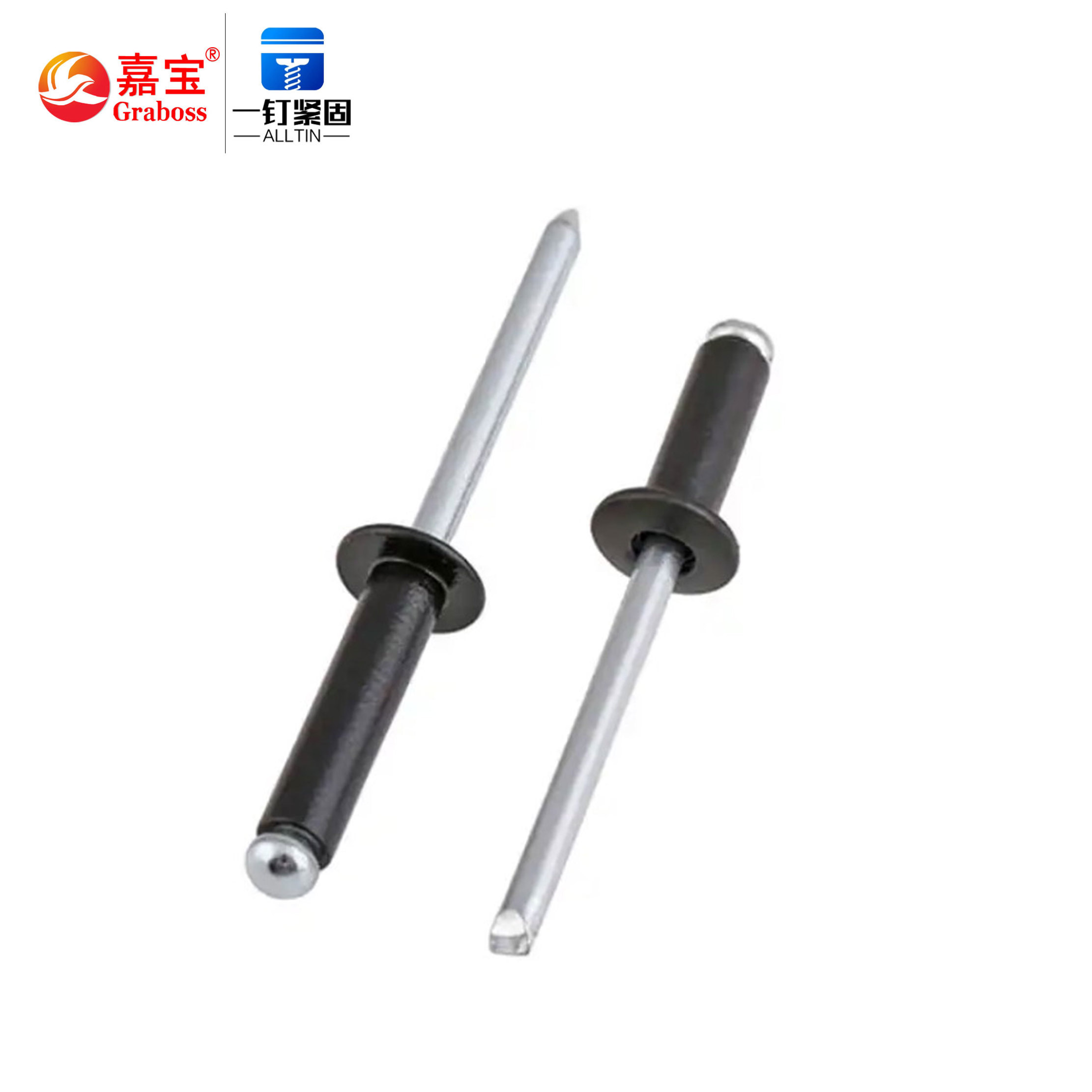 Factory direct sell Peel Type Blind Rivet M1 - M20 Open Dome Head  MS Pop Rivets Mandrel stem break pop blind rivet