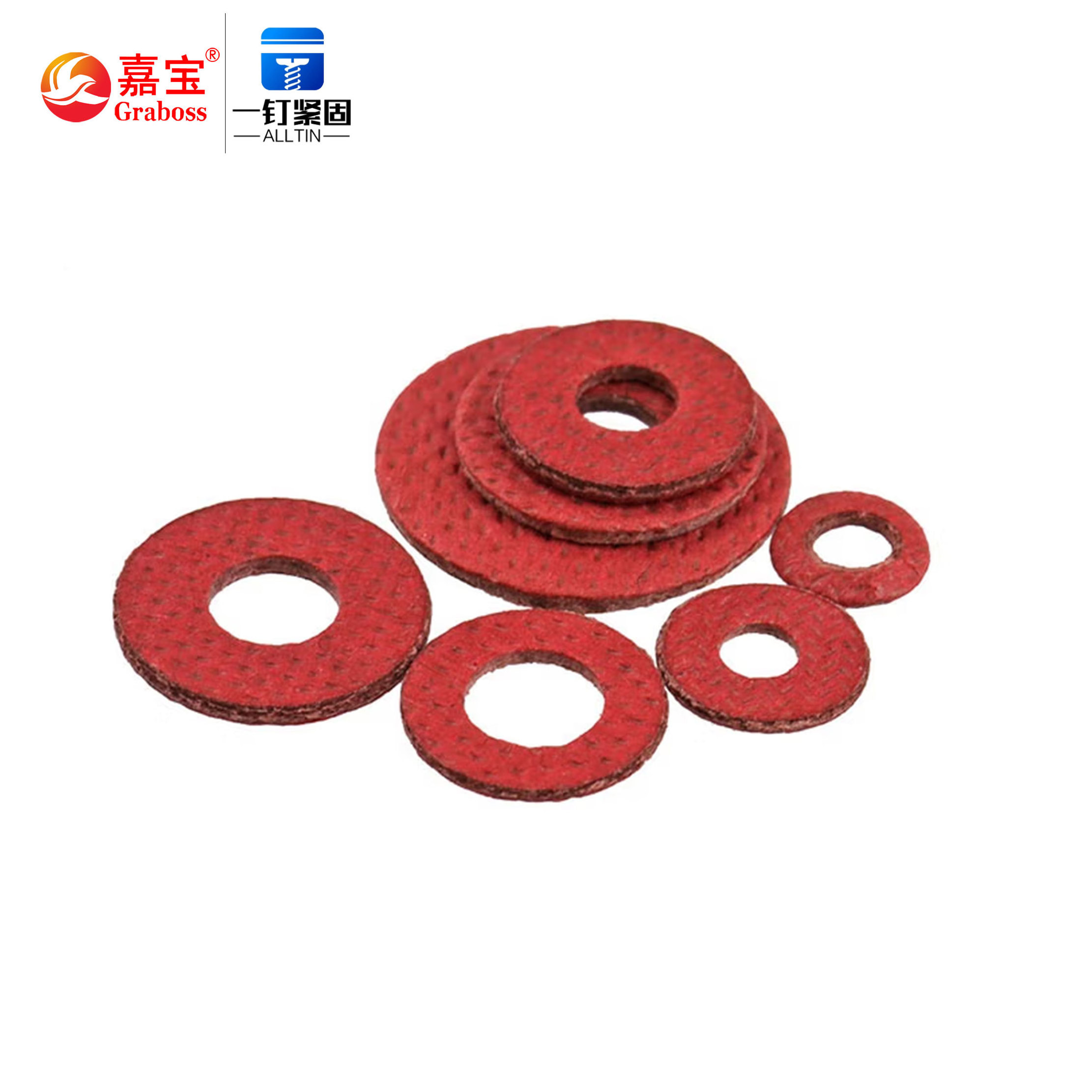 High Quality Red Steel Paper Fiber Flat Washer Insulation Washer Assorted M3 M4 M6 M8 Multiple Specifications Washer