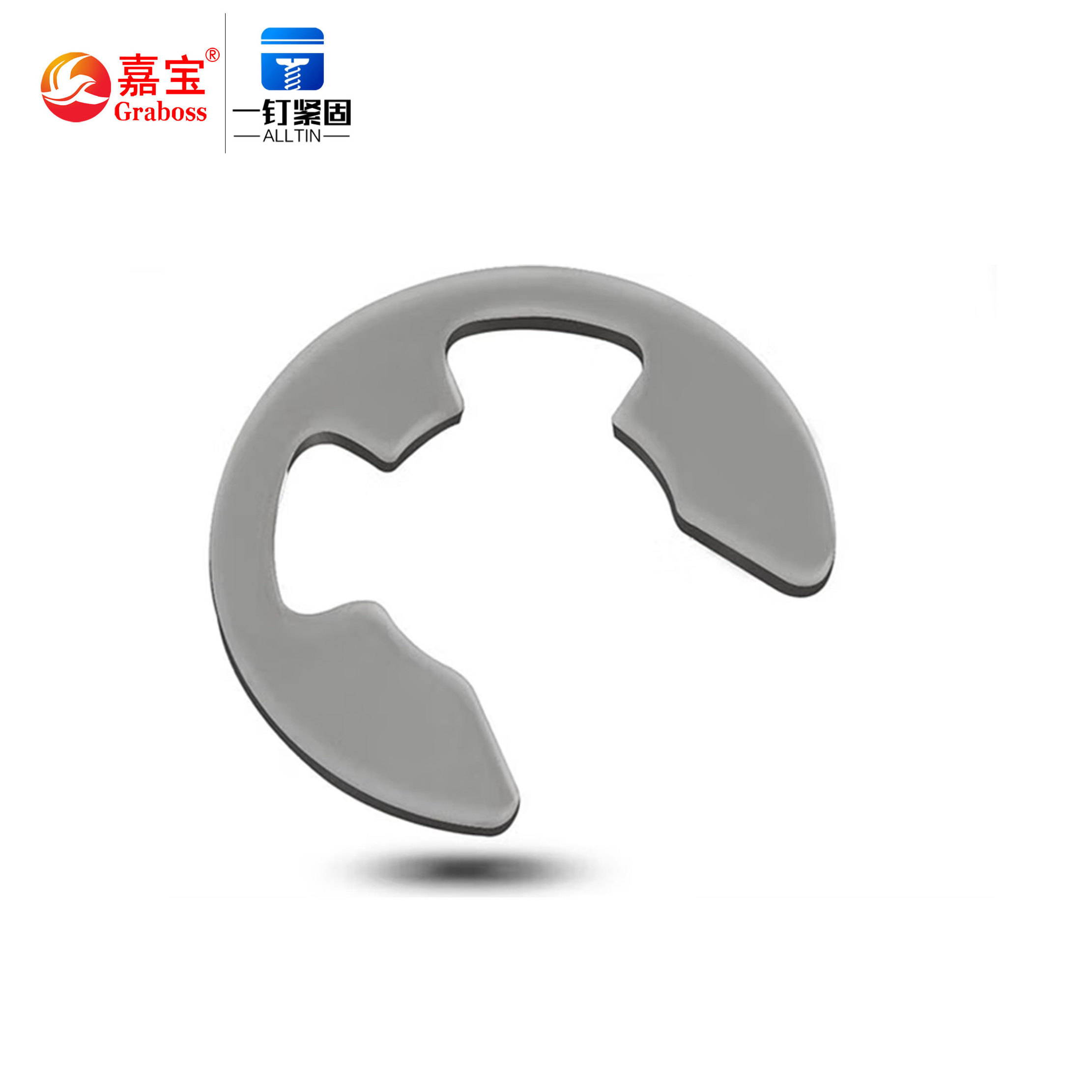 304/316 Stainless steel GB896 plain Snap Collar for Shaft Fastener Standard Shaft Lock Washer E clip spring Flat washer