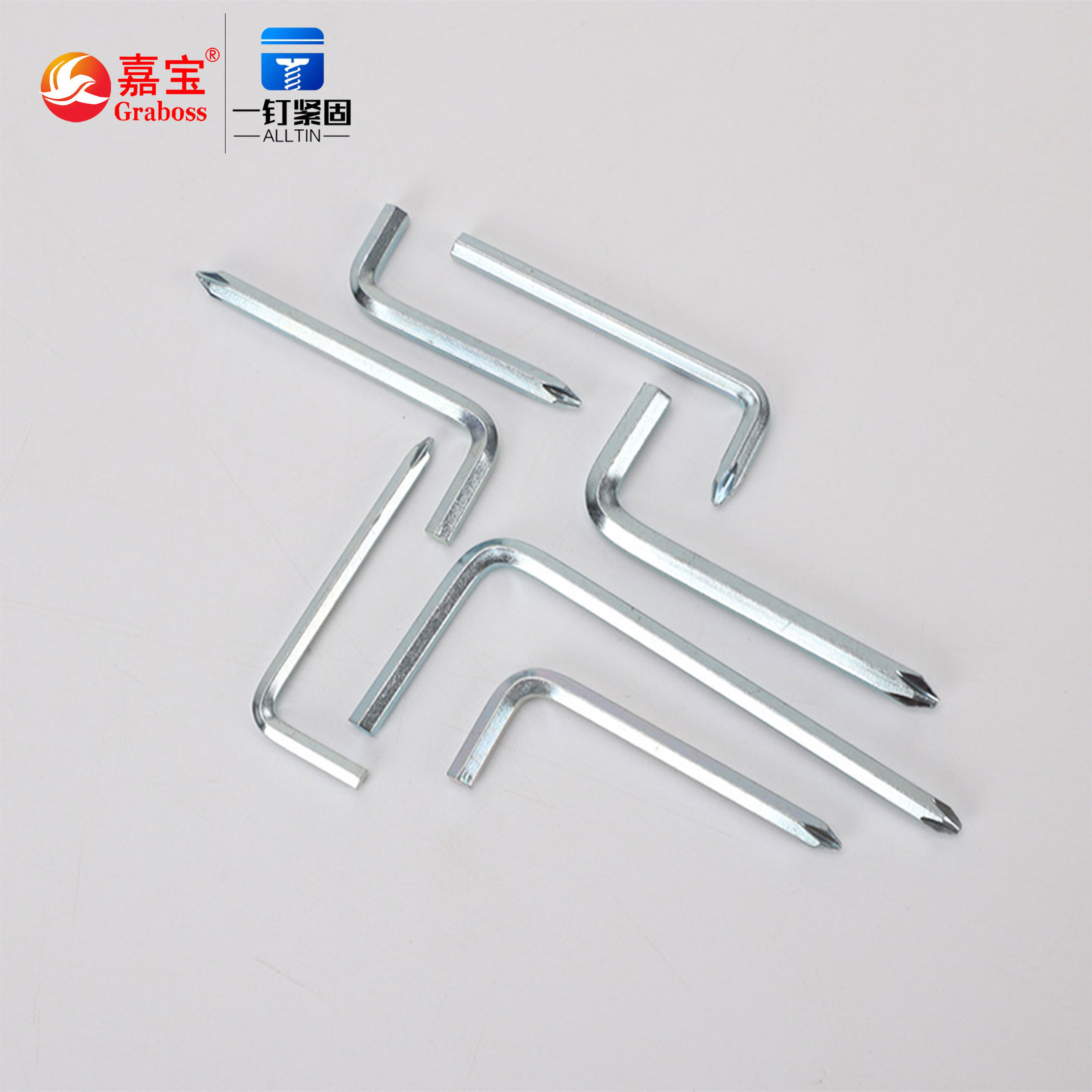 Screw Manufacturer Zinc Plating L type Two-way Allen Key Wrench with Phillips Head Screwdriver 4mm/5mm/6mm