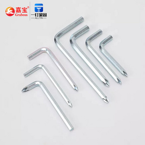 Screw Manufacturer Zinc Plating L type Two-way Allen Key Wrench with Phillips Head Screwdriver 4mm/5mm/6mm