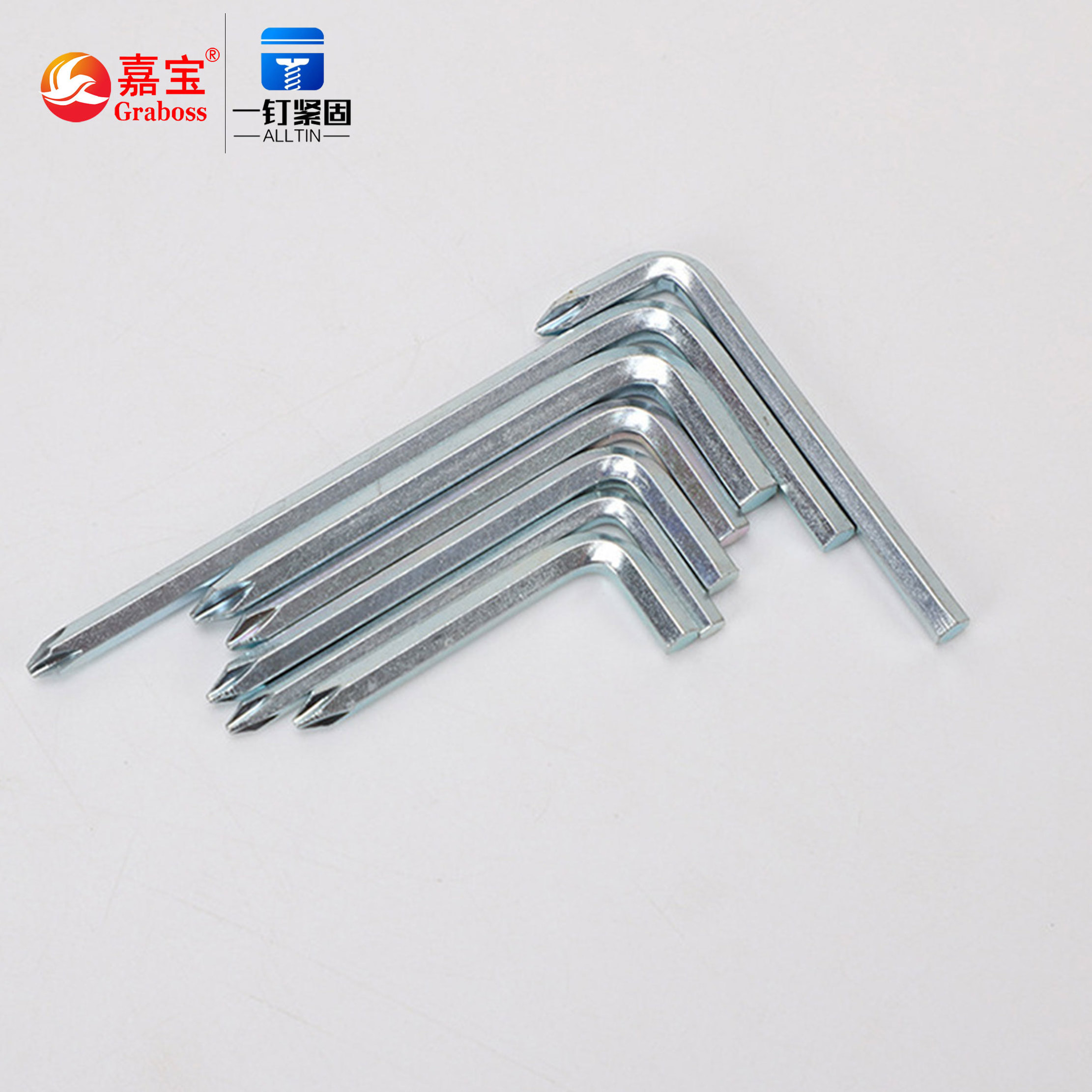 Screw Manufacturer Zinc Plating L type Two-way Allen Key Wrench with Phillips Head Screwdriver 4mm/5mm/6mm