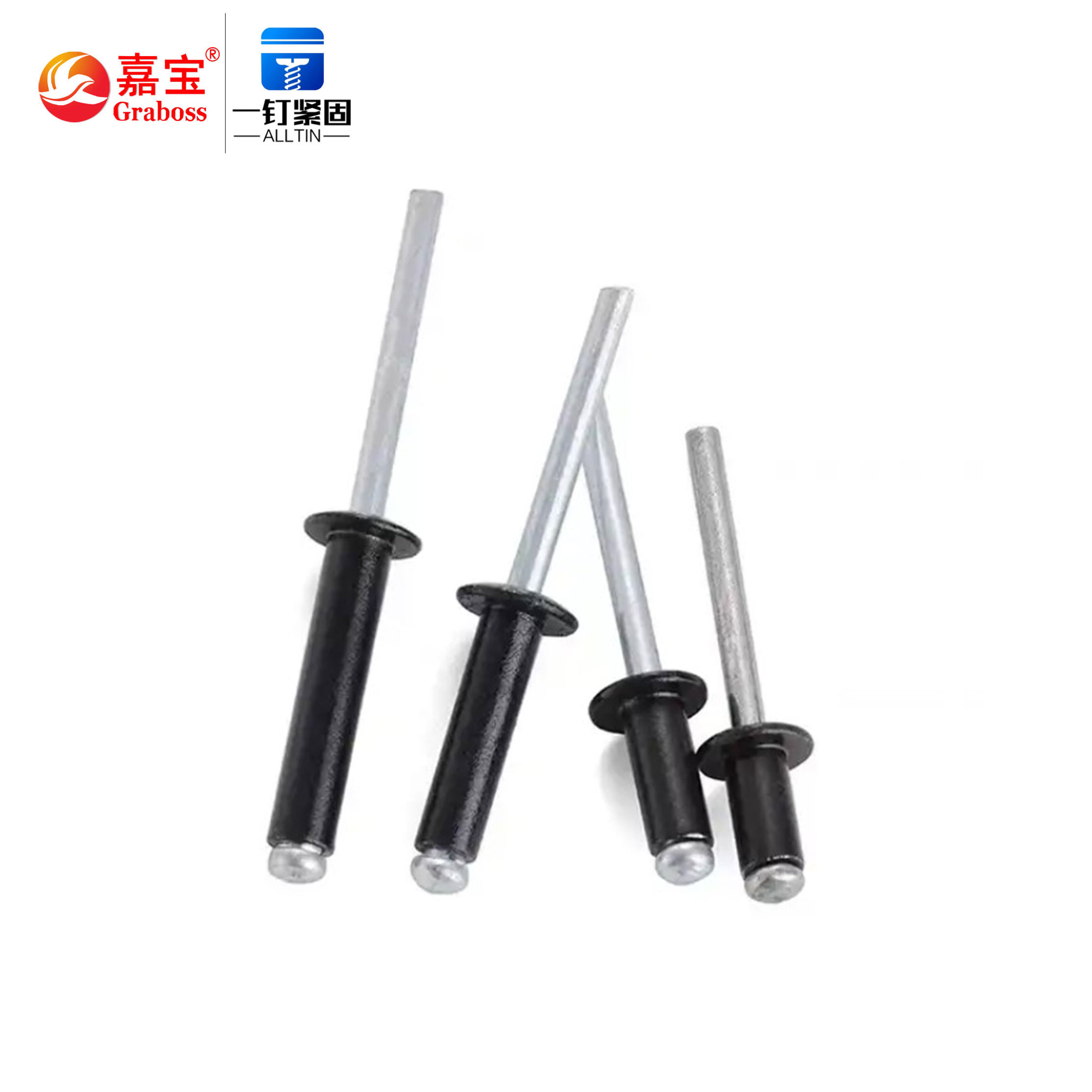 Factory direct sell Peel Type Blind Rivet M1 - M20 Open Dome Head  MS Pop Rivets Mandrel stem break pop blind rivet