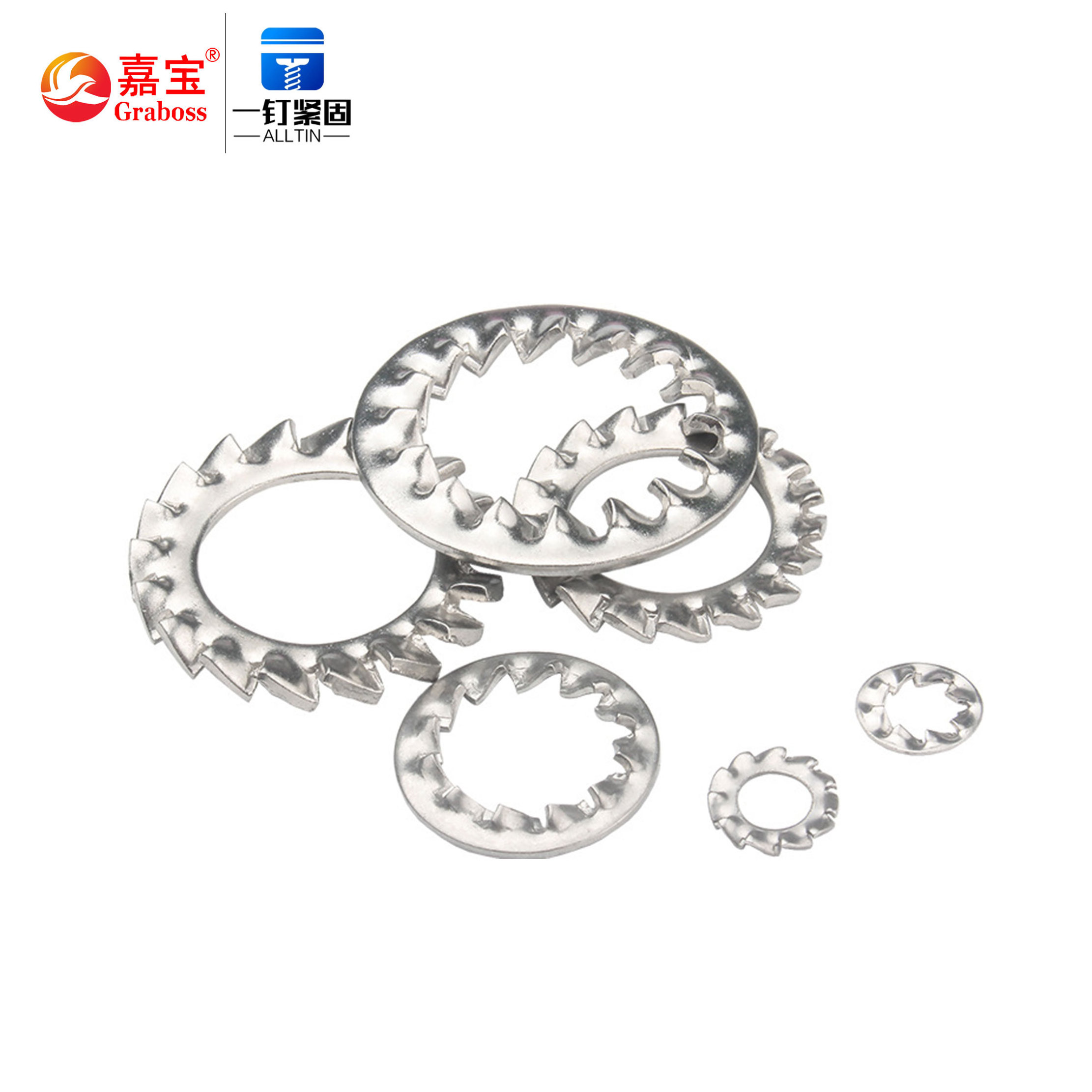 304 stainless steel serrated stop gasket toothed washers external internal tooth lock washer