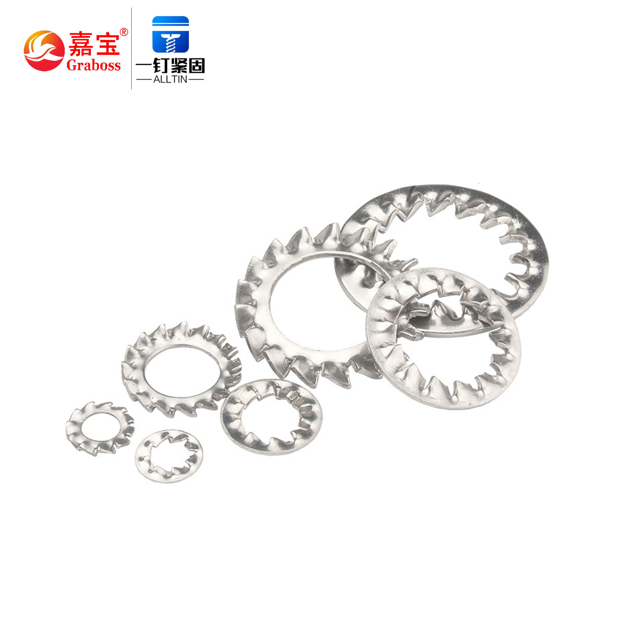 304 stainless steel serrated stop gasket toothed washers external internal tooth lock washer