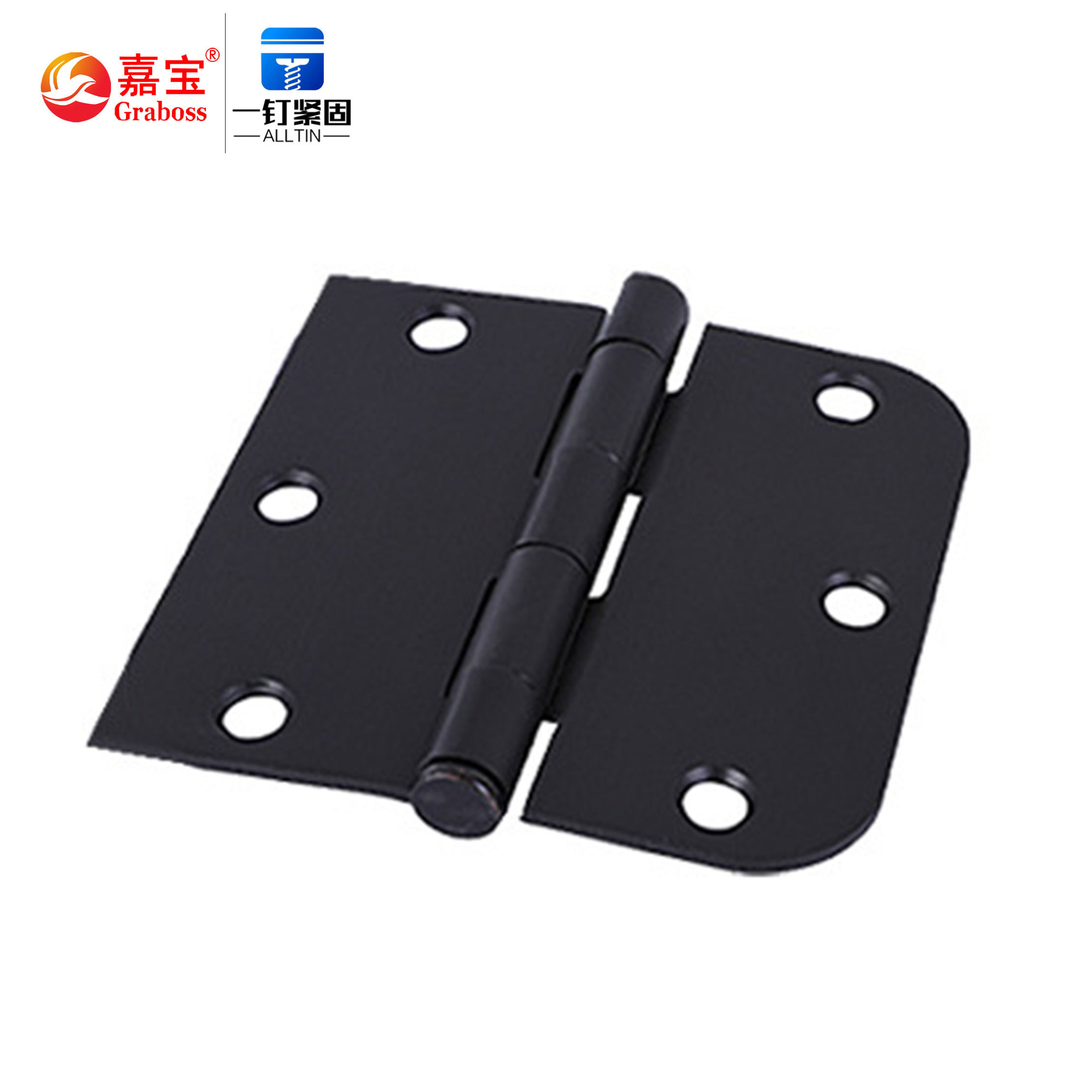 Interior Wooden Door Flat Hinged Furniture Steel Iron 5/8 Radius Metal Round Kitchen Door Hinges Black Bronze Door Hinges