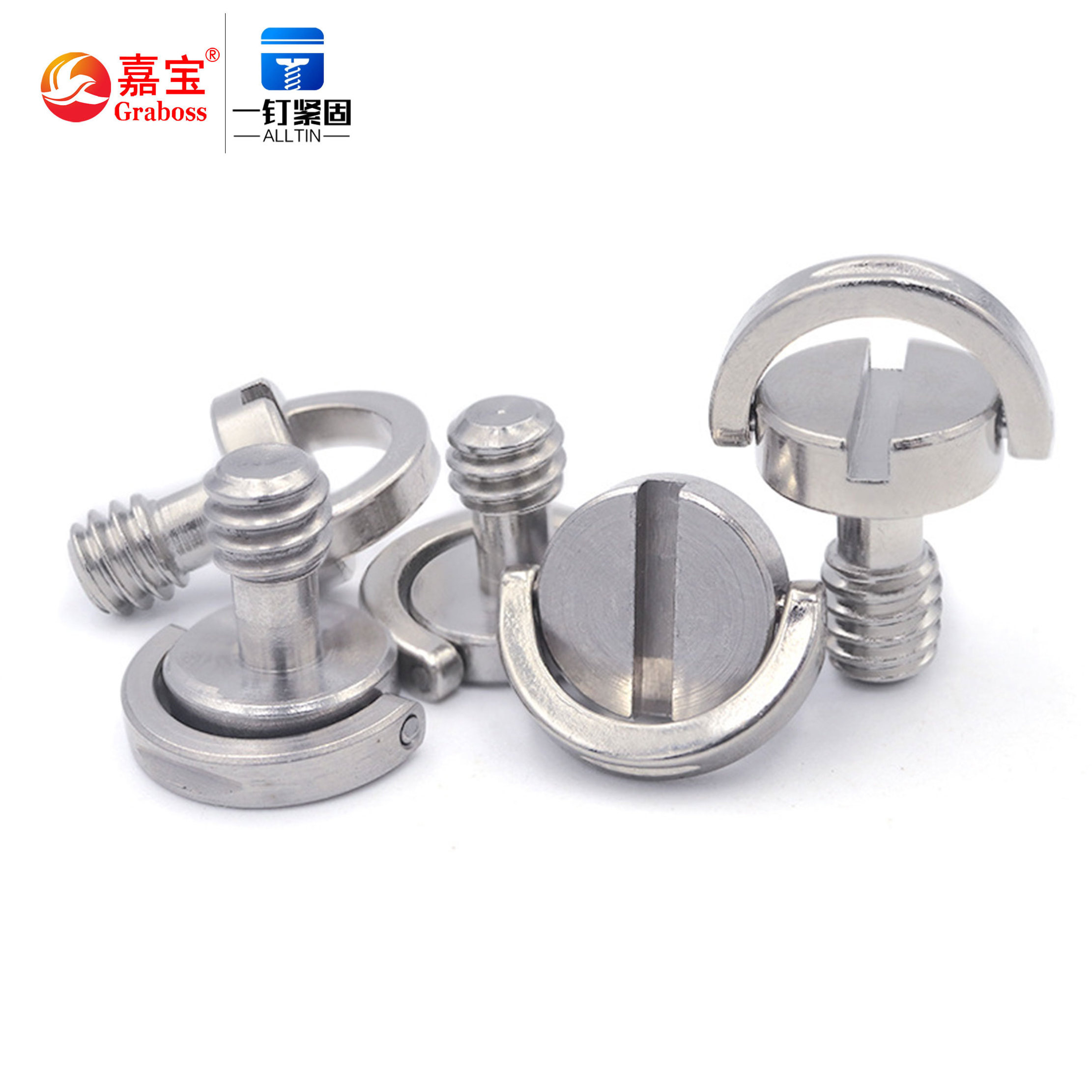 1/4 D-ring Camera Screw Hidden Camera 1/4-20 Steel Nickel Plating Tripod Mounting Screw Stainless Steel camera mini screw