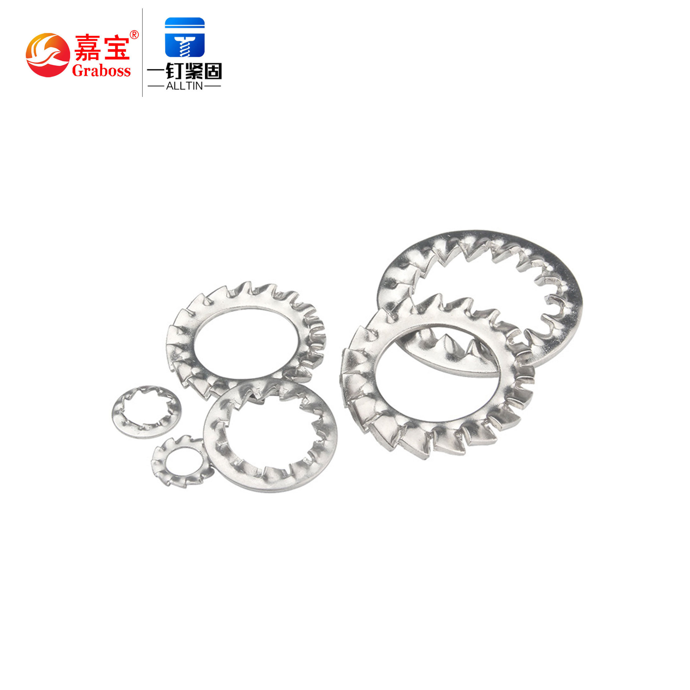 304 stainless steel serrated stop gasket toothed washers external internal tooth lock washer