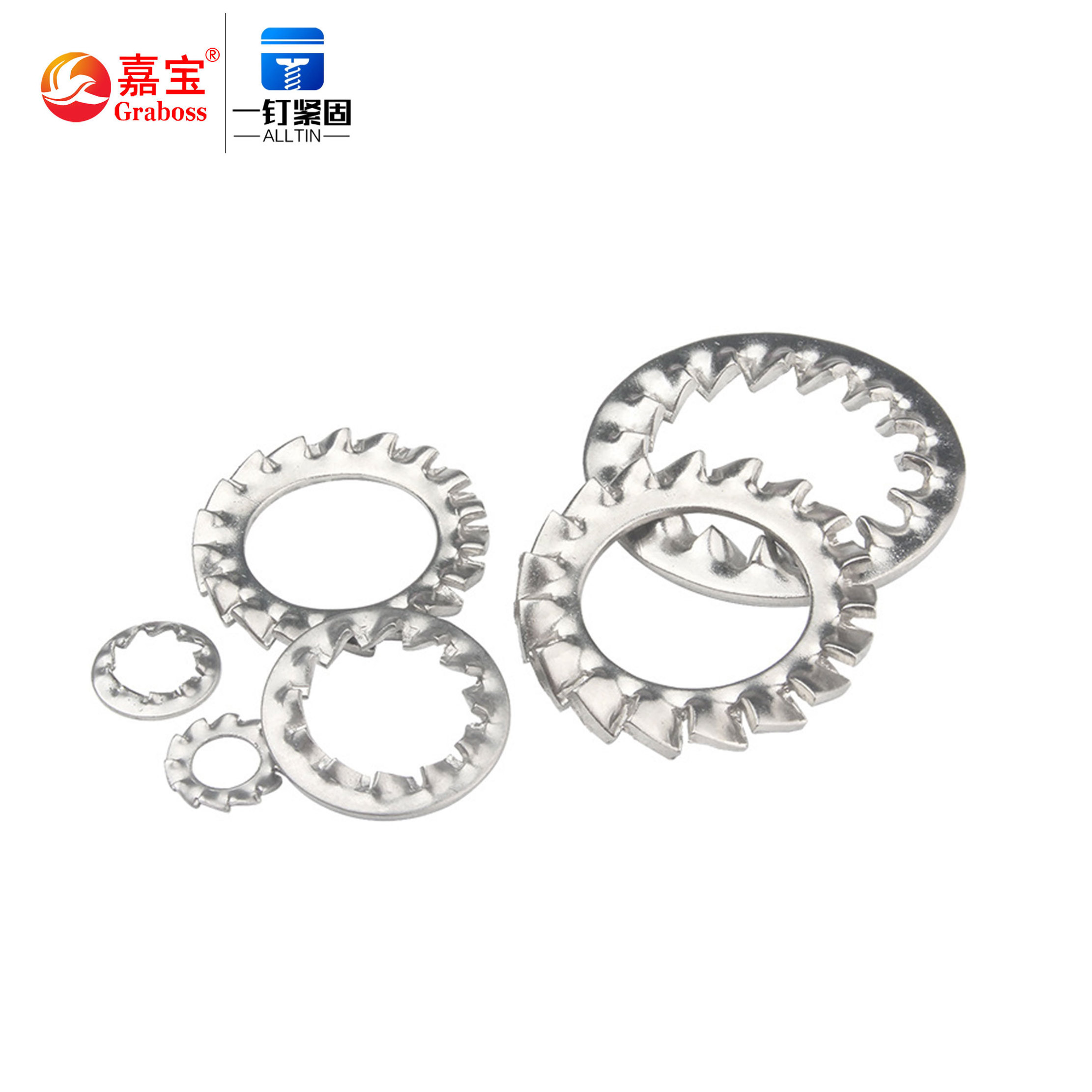 304 stainless steel serrated stop gasket toothed washers external internal tooth lock washer