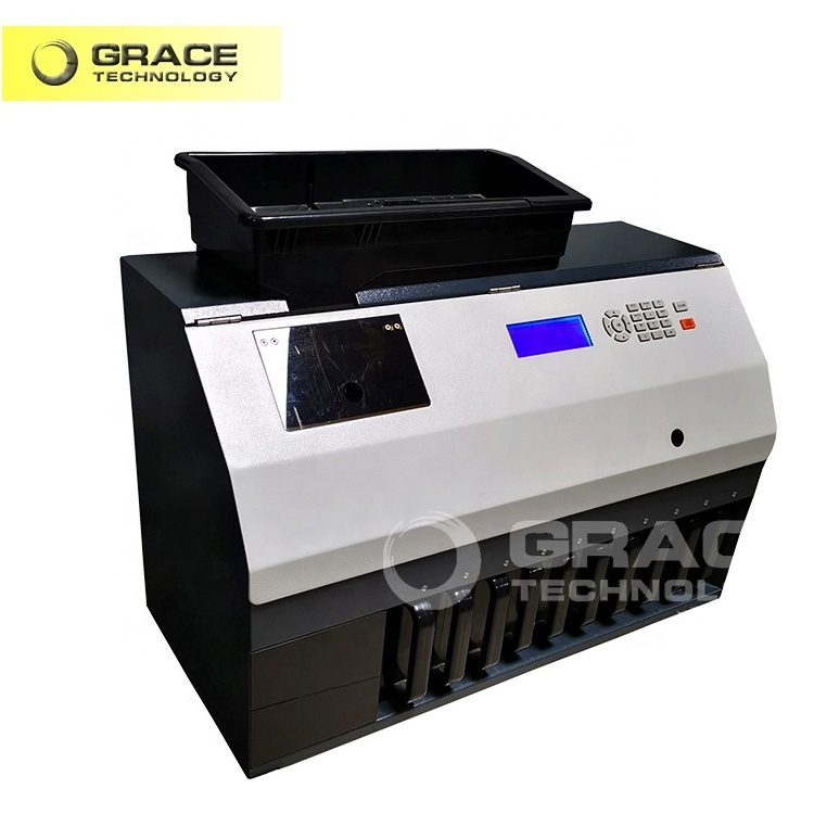 9+1 Pockets High Speed Coin Sorter Machine for Banks 0.8mm - 4mm 14mm - 30mm 9+1 Drawers 10000 Coins 1200 Coins/min CN BEI