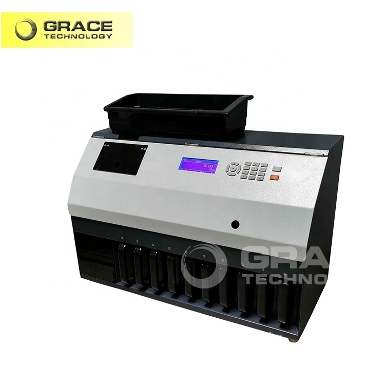 9+1 Pockets High Speed Coin Sorter Machine for Banks 0.8mm - 4mm 14mm - 30mm 9+1 Drawers 10000 Coins 1200 Coins/min CN BEI