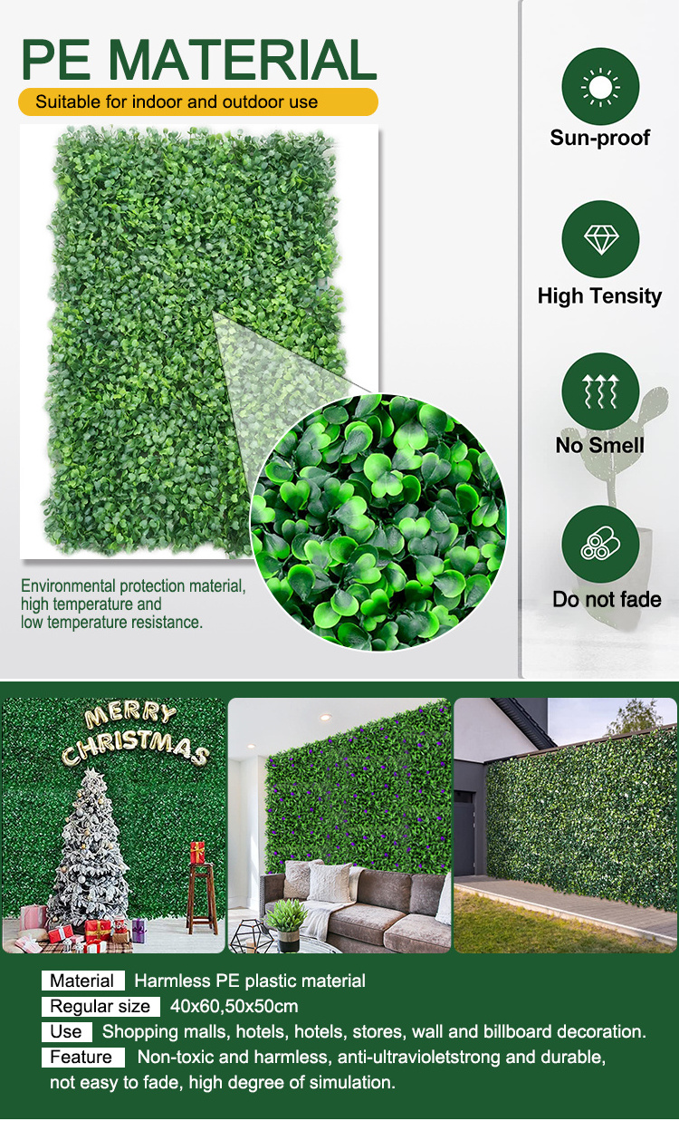 Graceline vertical garden outdoor plant green wall foliage decoration backdrop panel green artificial grass wall grass