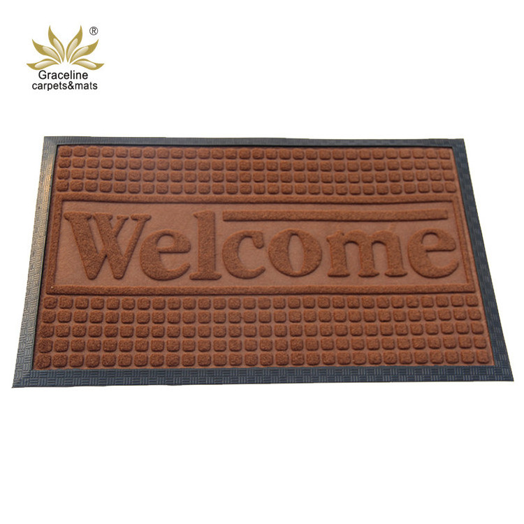 Graceline Welcome Entry Outdoor natural Rubber Door Mat