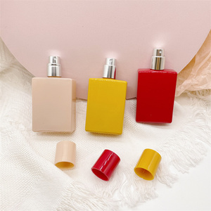 30ml Rectangle Shape Red Yellow Pink glass spray perfume bottles