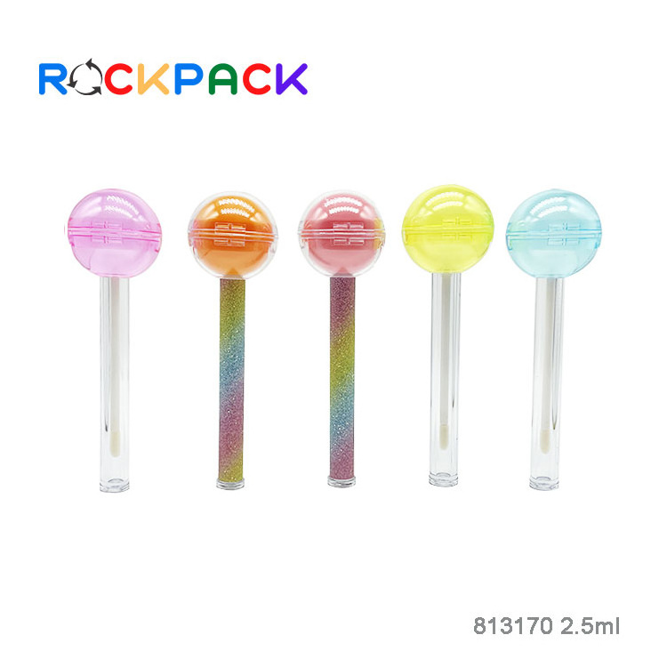 Lollipop shape 2.5ml cute Empty Plastic Lip Gloss Tubes containers