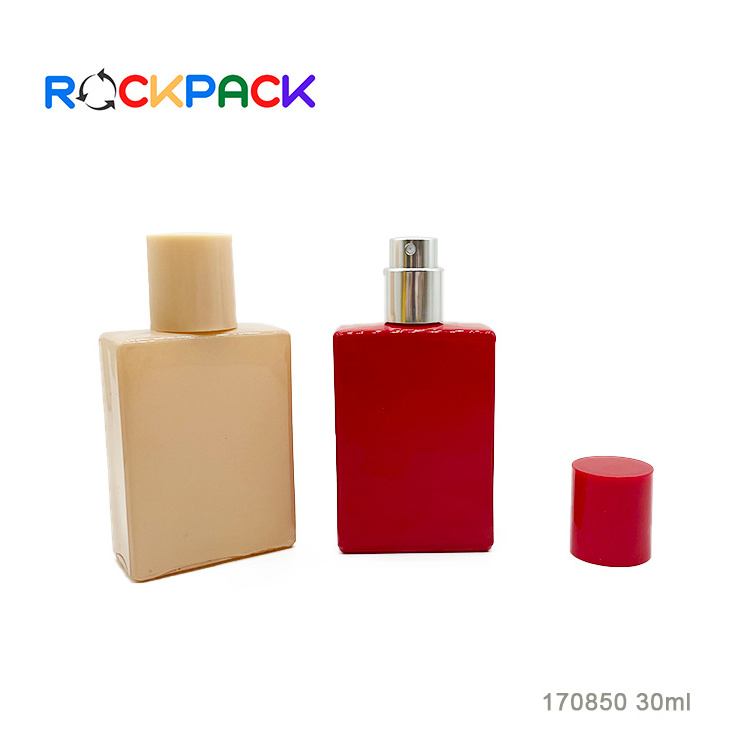 30ml Rectangle Shape Red Yellow Pink glass spray perfume bottles