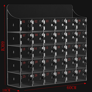 Acrylic Mobile Locker factory staff lockers transparent mobile phone storage box