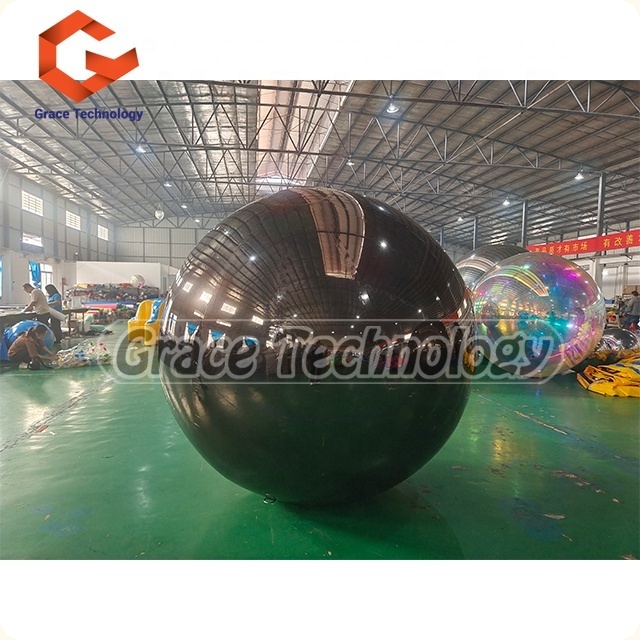 Black Color PVC Inflatable Reflective Ball /inflatable Christmas Mirror Sphere/inflatable Sphere Mirror Balloon 1 Piece 700W