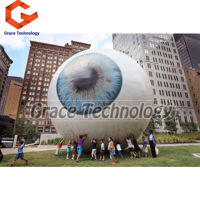 Giant Hanging Eye Inflatable Eyeball Balloon for Decoration, Advertising Dallas Eyeball at Night