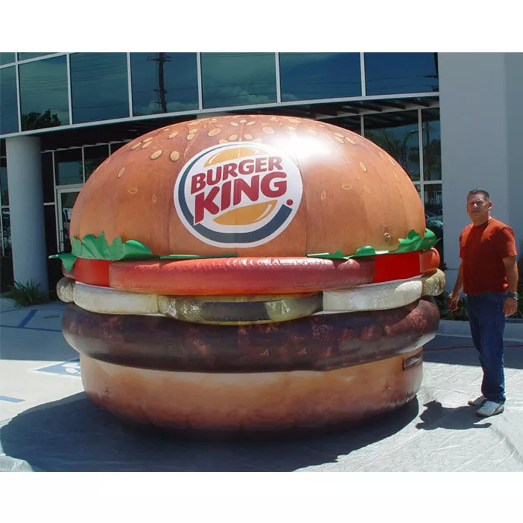 Custom PVC Hamburger  Food Model Balloon Giant Inflatable Hamburger Model For Outdoor Advertising