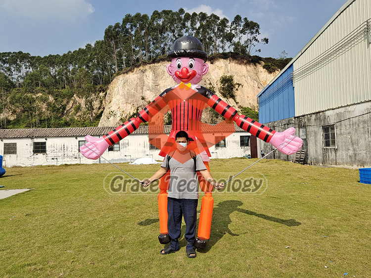 Custom Inflatable Clown Costume with LED Lights for Performance, Parade Inflatable Character Costume for Walking