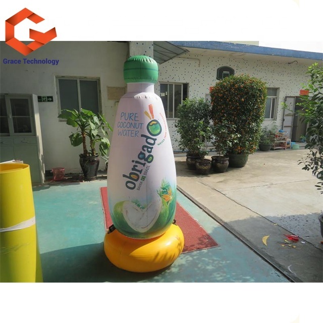 Custom advertising giant inflatable can drink balloon, inflatable juice bottle inflatable beer can wine bottle model