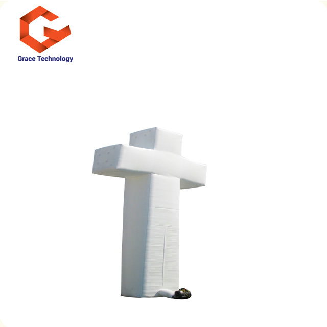 New Design Giant Inflatable White Cross Advertising Inflatable Jesus Cross For Easter Decoration