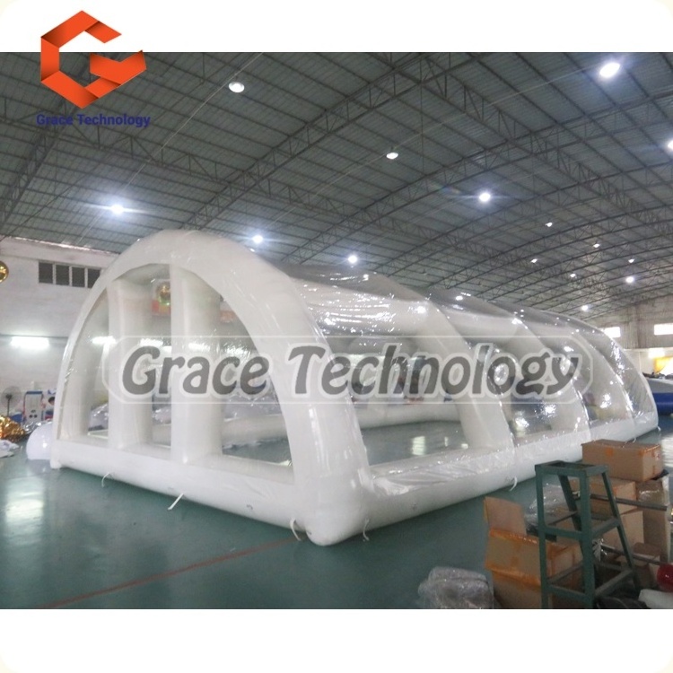 Transparent Inflatable Pool Dome / Waterproof Swimming Pool Cover Outdoor