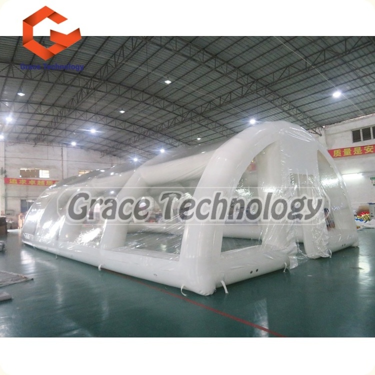 Transparent Inflatable Pool Dome / Waterproof Swimming Pool Cover Outdoor