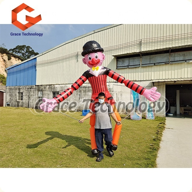 Custom Inflatable Clown Costume with LED Lights for Performance, Parade Inflatable Character Costume for Walking