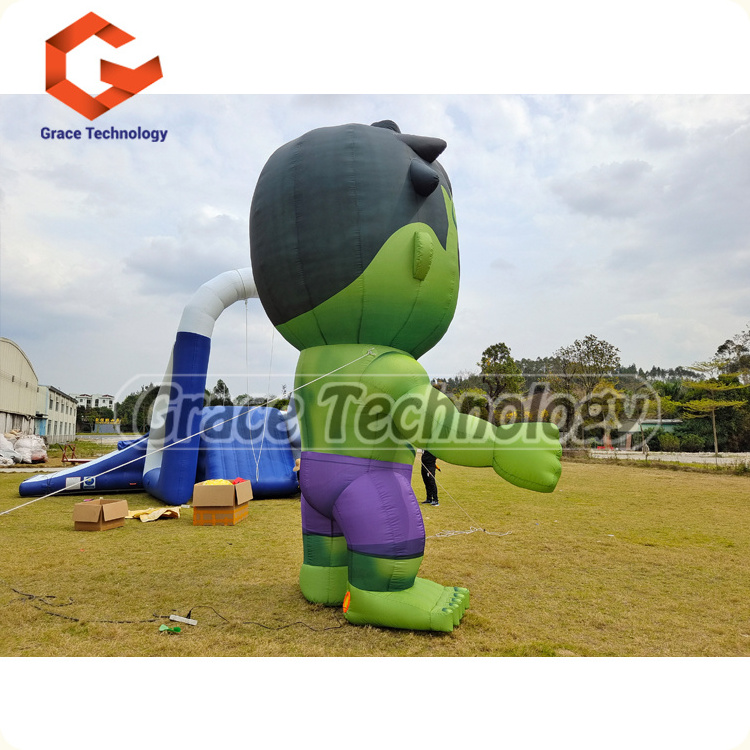 Inflatable cartoon character inflatable hug green muscle man advertising inflatable super hero