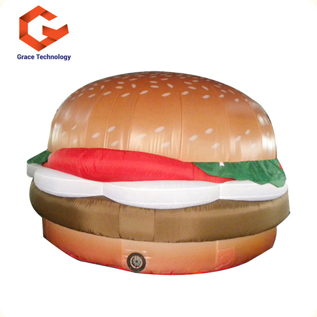 Custom PVC Hamburger  Food Model Balloon Giant Inflatable Hamburger Model For Outdoor Advertising