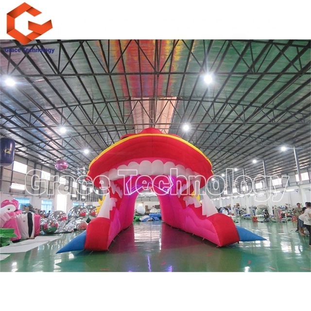 LED Lighting Inflatable Dragon Tent Outdoor Decoration Tent Dragon Head Tunnel for Party Display