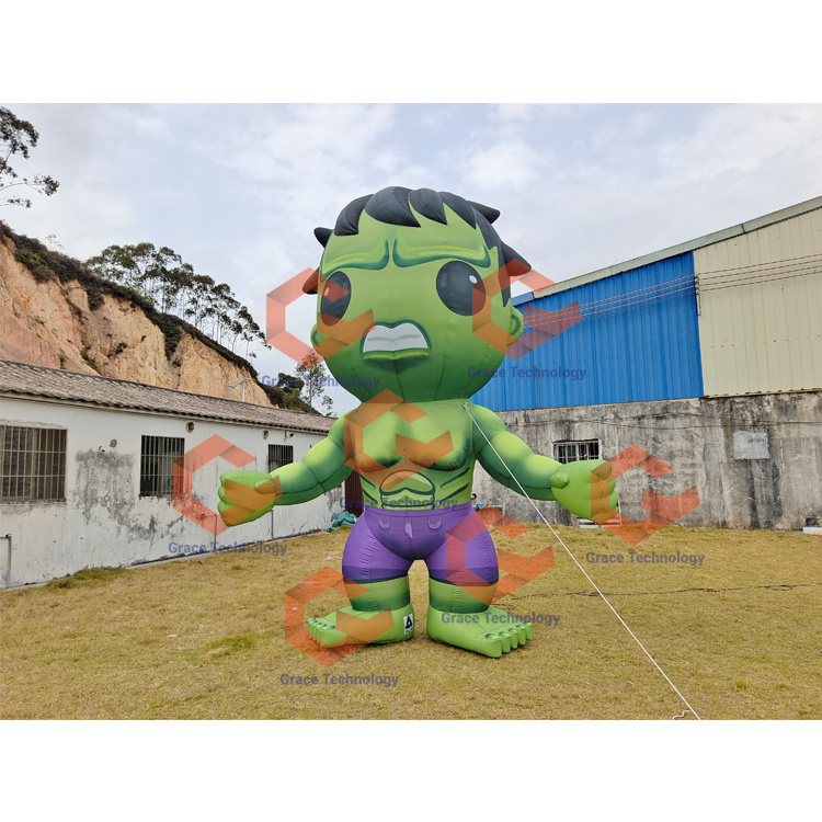 Inflatable cartoon character inflatable hug green muscle man advertising inflatable super hero