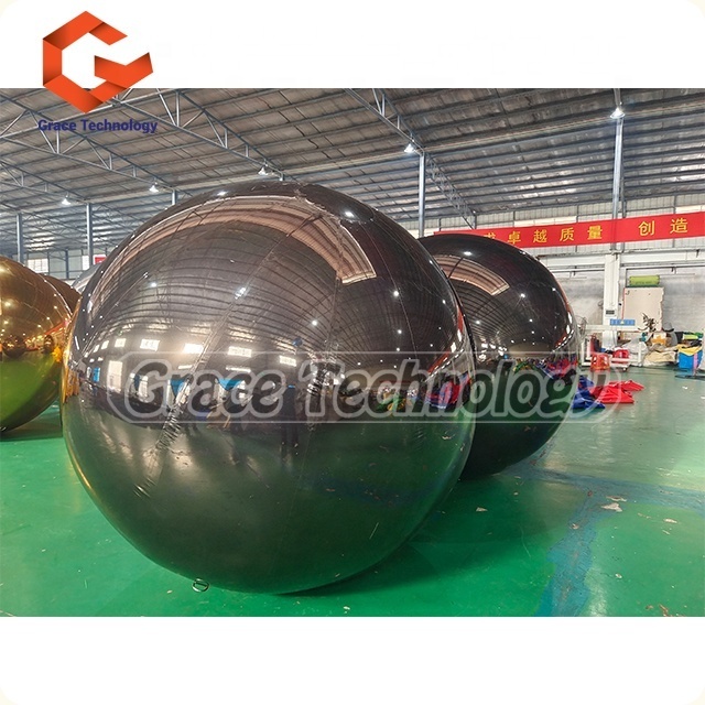 Black Color PVC Inflatable Reflective Ball /inflatable Christmas Mirror Sphere/inflatable Sphere Mirror Balloon 1 Piece 700W