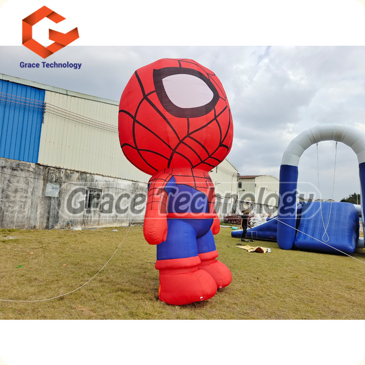 Inflatable spiderman model for events, outdoor inflatable spider-man characters balloon model for decoration