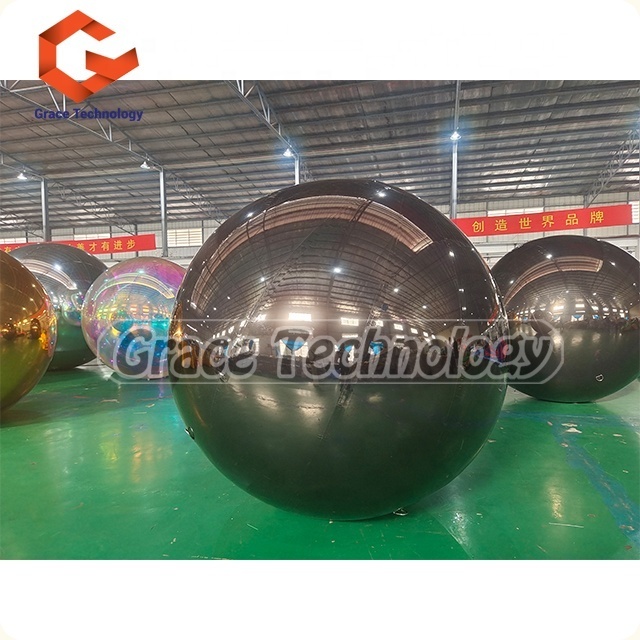 Black Color PVC Inflatable Reflective Ball /inflatable Christmas Mirror Sphere/inflatable Sphere Mirror Balloon 1 Piece 700W