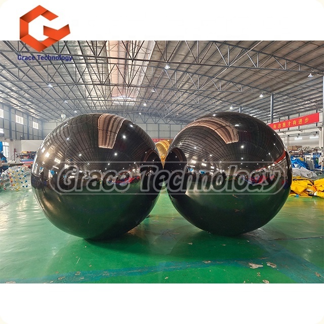 Black Color PVC Inflatable Reflective Ball /inflatable Christmas Mirror Sphere/inflatable Sphere Mirror Balloon 1 Piece 700W