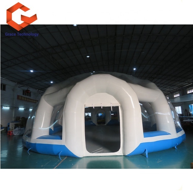 Outdoor Clear Dome Tent / Transparent PVC Inflatable Swimming Pool Cover