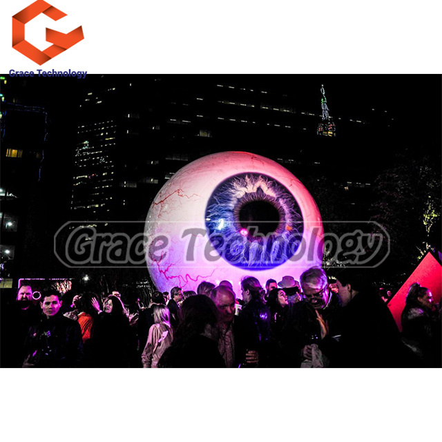 Giant Hanging Eye Inflatable Eyeball Balloon for Decoration, Advertising Dallas Eyeball at Night