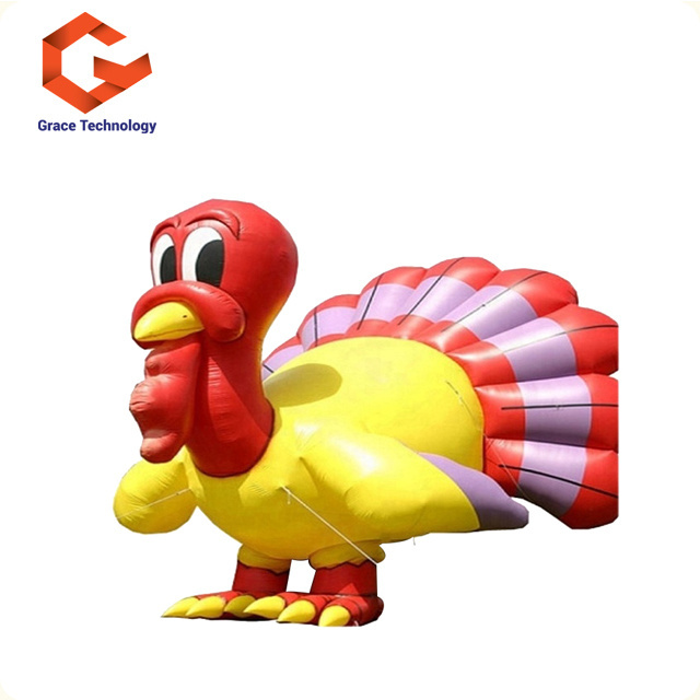 New Design Giant Inflatable Chicken Cartoon Animal Lighting Inflatable Turkey Cartoon For Thanksgiving Decoration