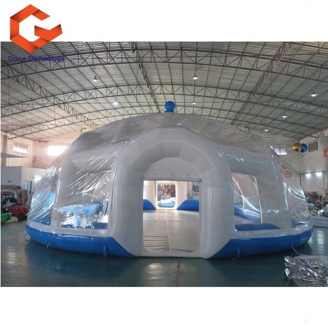 Outdoor Clear Dome Tent / Transparent PVC Inflatable Swimming Pool Cover