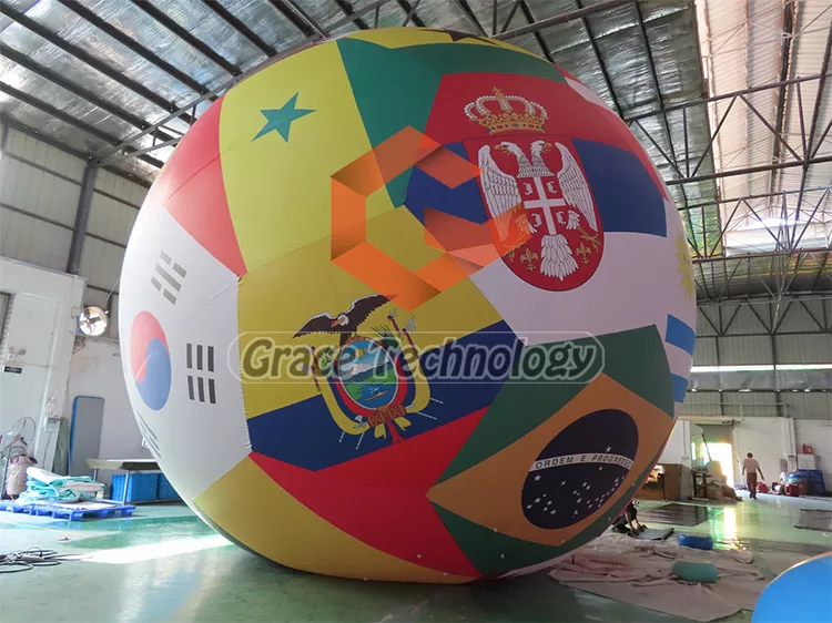 Giant inflatable football balloon, customized inflatable soccer ball parade balloon for advertising