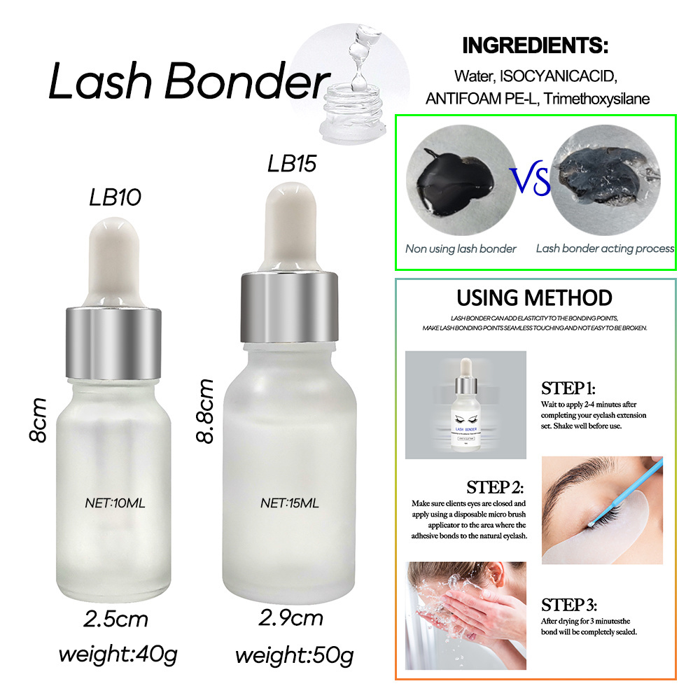 Waterproof Lash Extension Sealant Longer Retention Lash Bonder For Eyelash Extensions Super Bonder Glue Accelerator