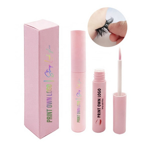 Custom Wholesale latex free pink eyelash Adhesive waterproof Fast Dry Strong strip eye lash glue with free paper box