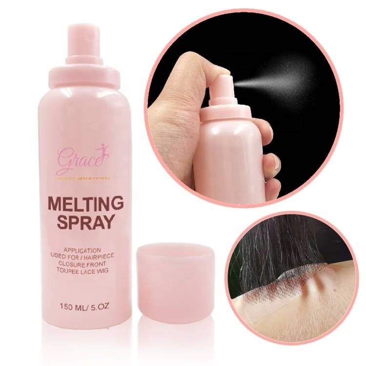 New Arrival Pink Bottle 150ML Strong Hold Hair Spray Invisible finishing Protects Edge 150ml Pink Bottle Wig Lace Melting Spray