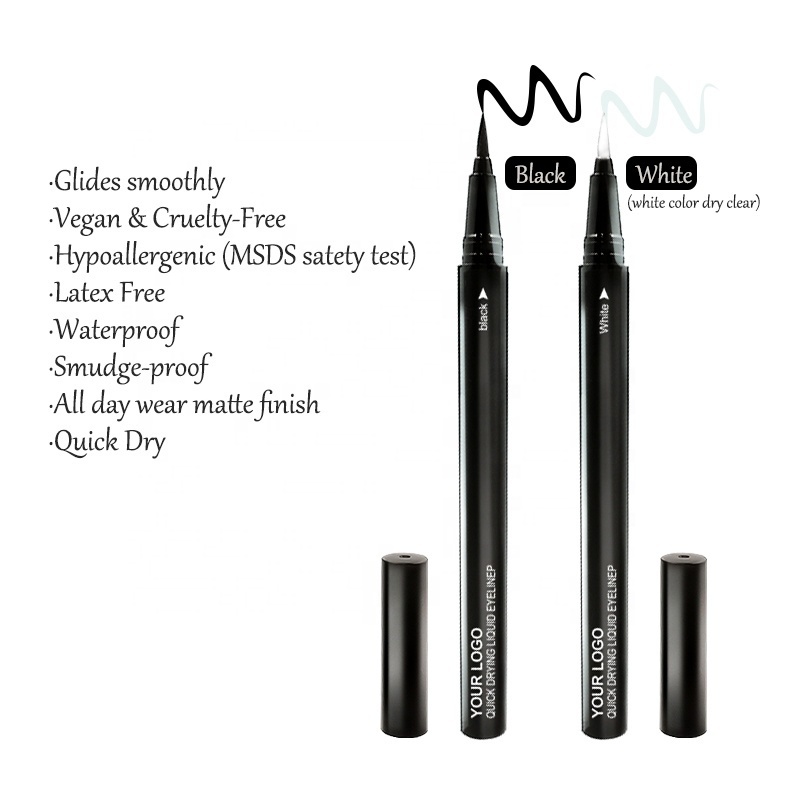 Private Label Waterproof Long Lasting Eyelash Extension Lashes Sticky Eye Liner Black Vegan Magical Self Adhesive Eyeliner Pen