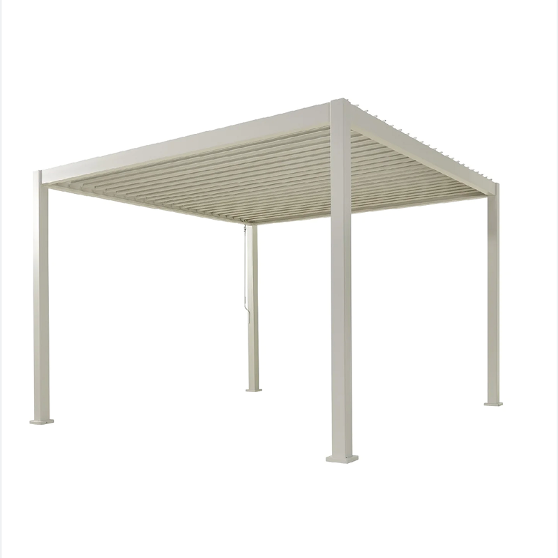 100% Waterproof  Pergola Motorized Louvered Roof  Aluminium Gazebo Outdoor